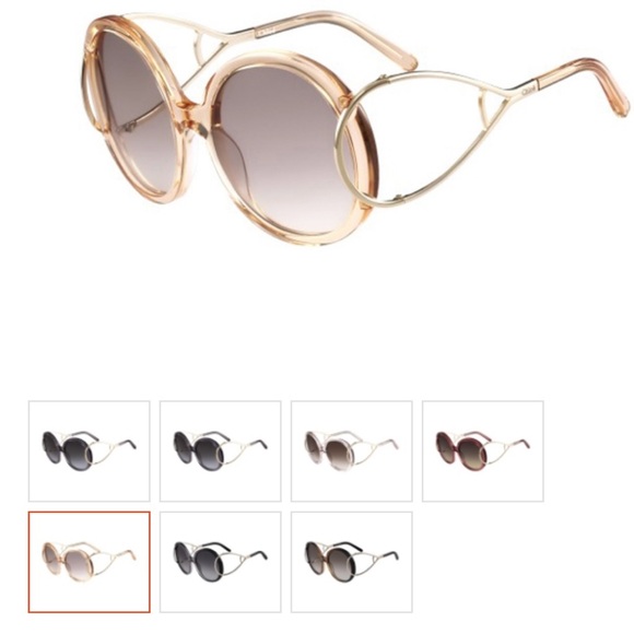 Chloe Gold Frame Sunglasses with Brown Lenses - Picture 1 of 13